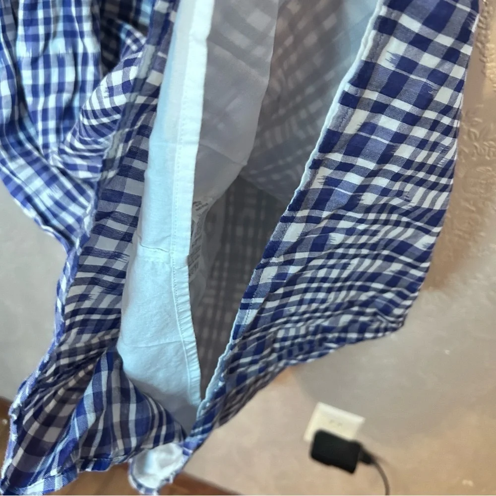 Blue and White Checkered Dress J Crew plaid gingham dress tank S small great